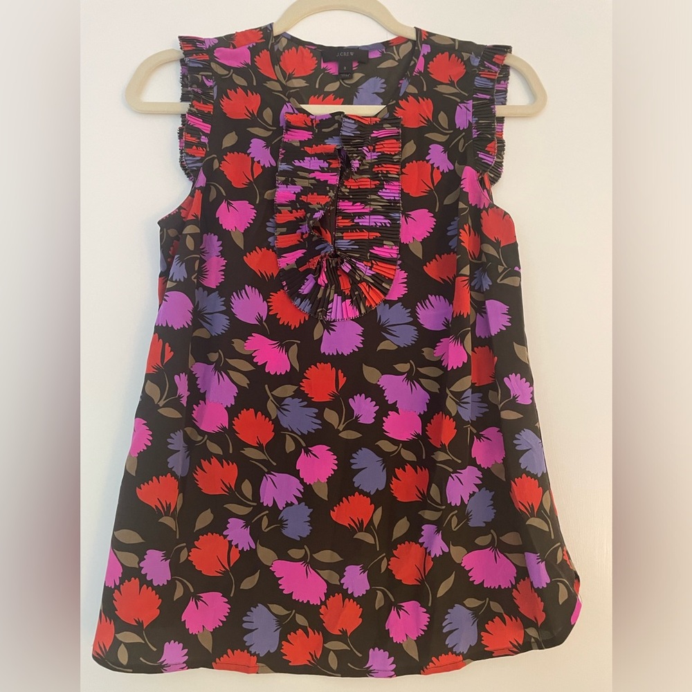 J CREW floral top size XS